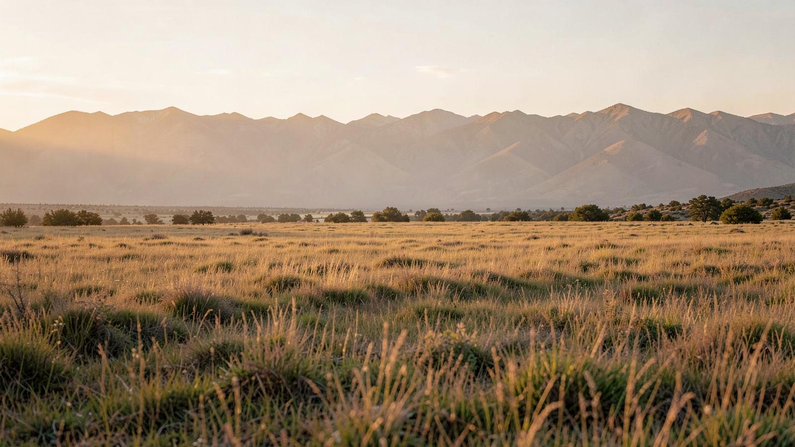 Calm sunrise over a Central Utah meadow near Ephraim